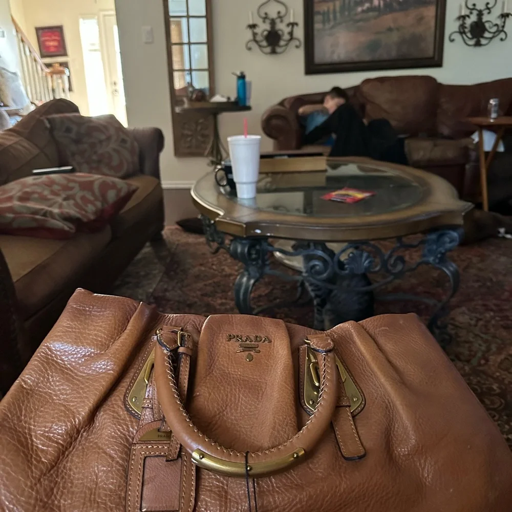 Brown leather Prada purse - Picture 10 of 12
